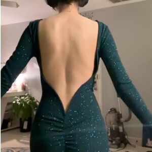 Green glittery dress